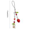 Stylish Phone Pendant Strawberry Rabbit Beaded Keychain Jewelry for Everyday Use