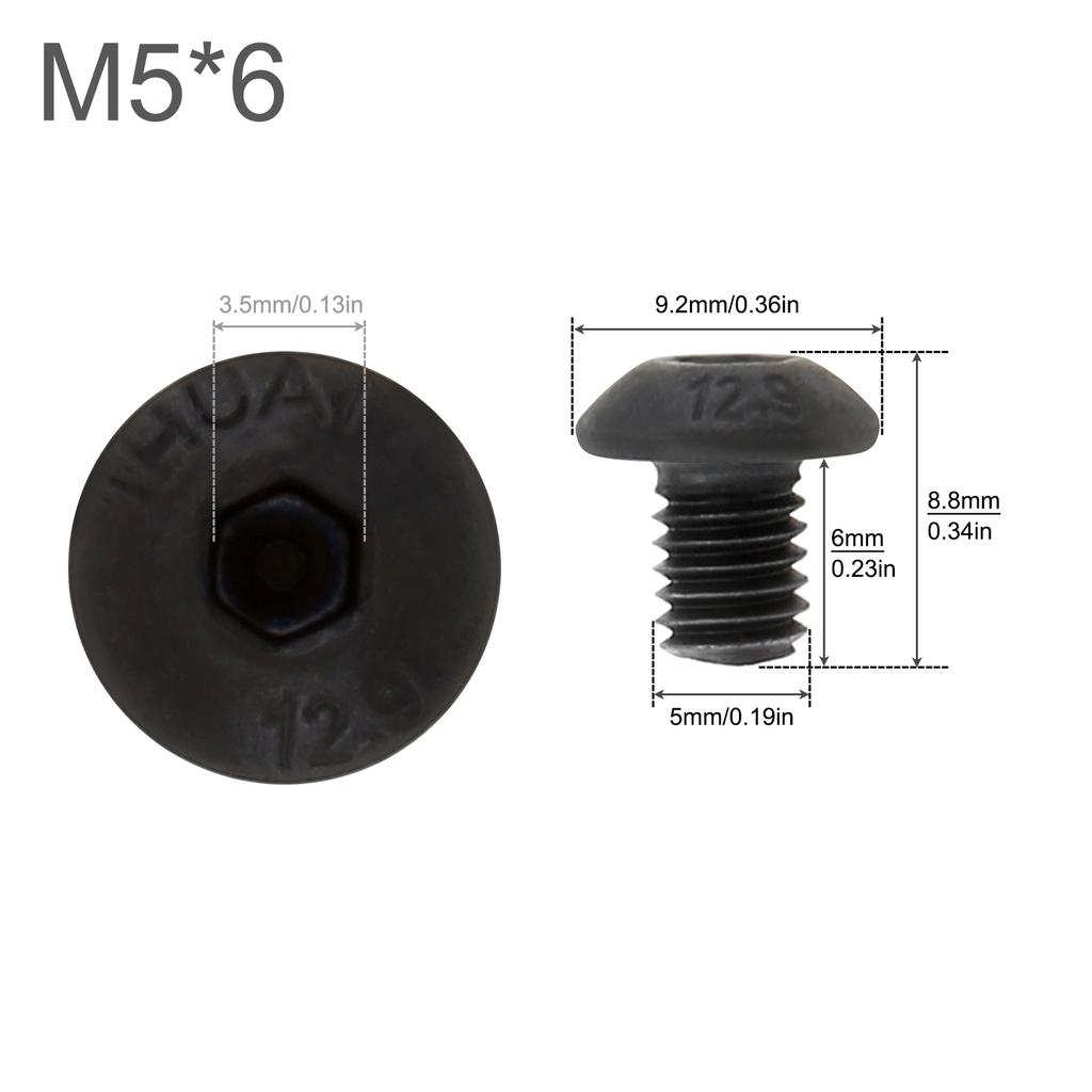 M2 M3 M4 M5 10.9 Grade Alloy Steel Allen Round Screw Hex Hexagon Socket Button Head Screw Black Oxide Pan Head Screw