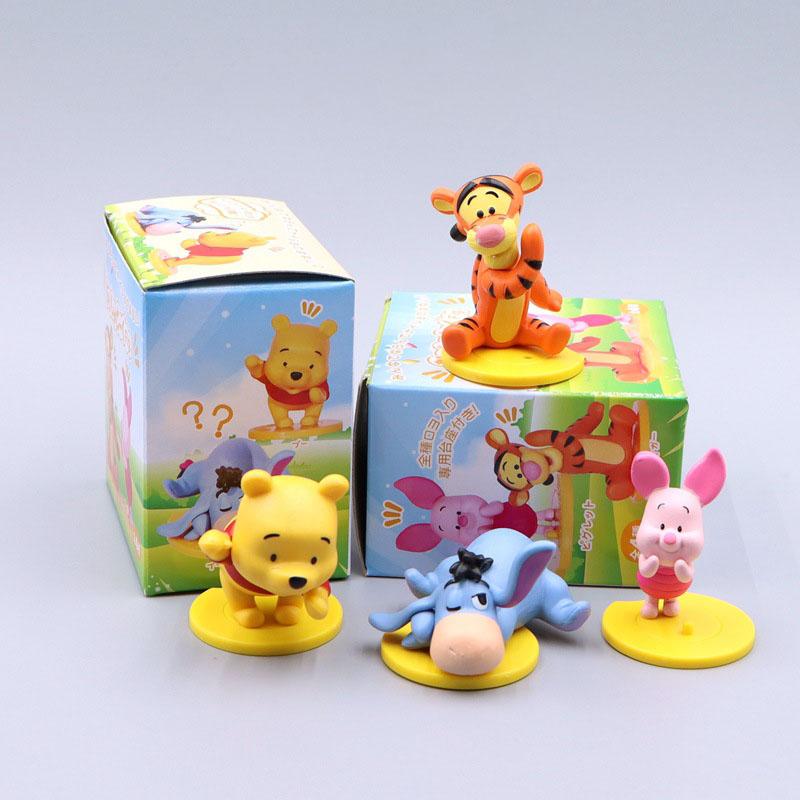 

4Pcs/Set Anime Kawaii Winnie The Pooh Piglet Tigger Eeyore Action Figures Toy Cartoon Collection Doll Model Gift Poseable Articulated Scale Detailed