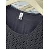 Plus Size Irregular Hollow Out Spliced Fake Two Piece Long Sleeve T Shirt Top For Women