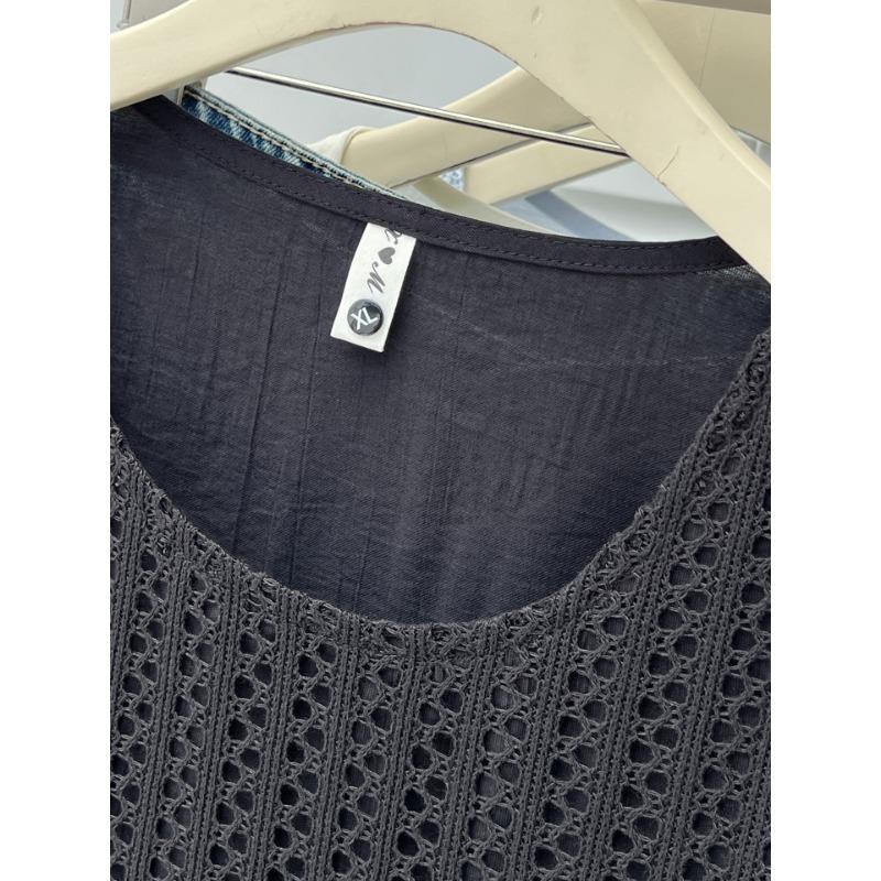 Plus Size Irregular Hollow Out Spliced Fake Two Piece Long Sleeve T Shirt Top For Women