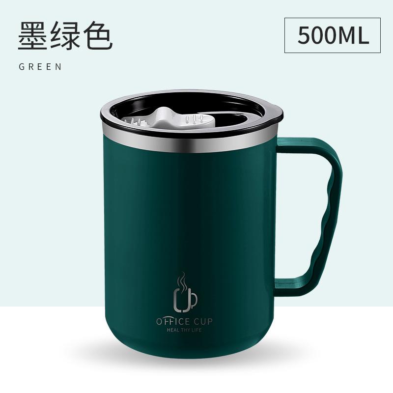 304 Stainless Steel Double-Layer Thermos Cup Office Coffee Cup With Handle Tea Cup Gift