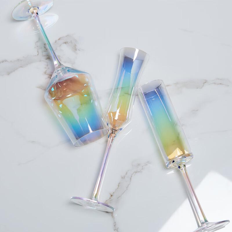 Rainbow Crystal Champagne Flute