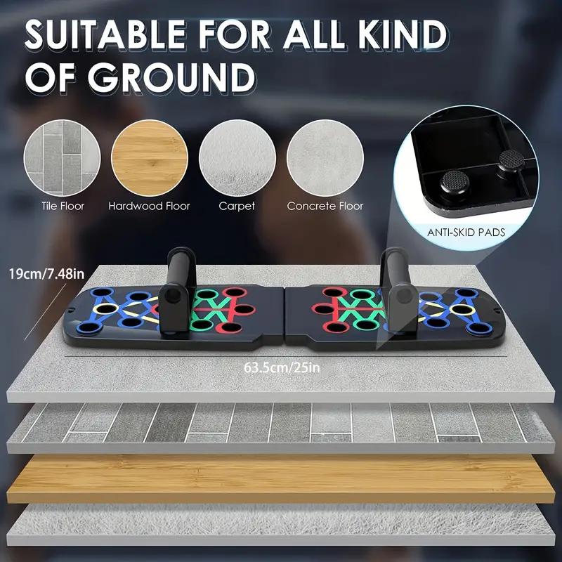 Portable Multifunctional Push-up Board Set With Handles Foldable Fitness Equipment For Chest Abdomen Arms And Back Training