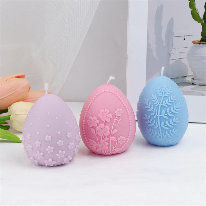 Easter Bunny Butterfly Egg Silicone Candle Mold DIY Floral Egg Plaster Mould Dandelion Clock Leaf Handmade Soap Home Decor Gift