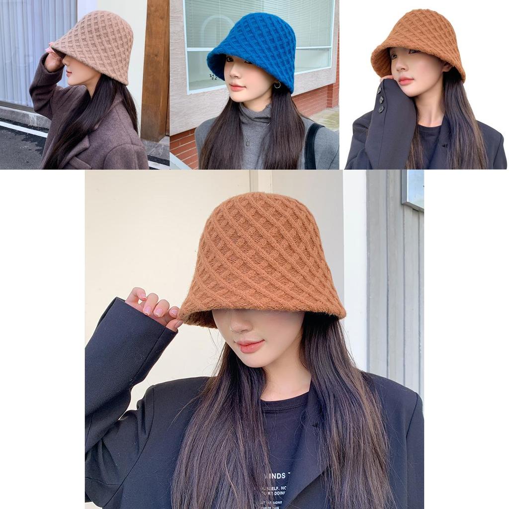 Knitted Bucket Hat For Women With Breathable Windproof Fabric In Autumn Winter