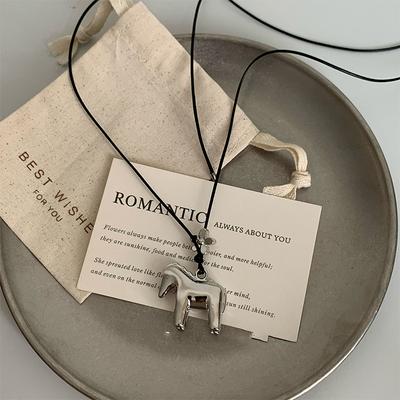 Fashion Metal Long Silver Pony Pendant Necklaces For Women Cartoon Horse Necklace Jewelry Accessories Gift