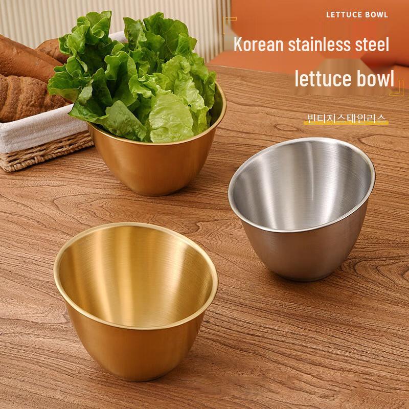 Sikezhao Korean Style Slanted Stainless Steel Salad Bowl 5-Pack