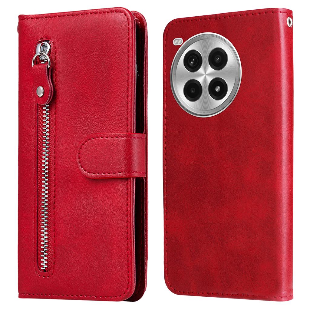 For OnePlus Ace 3 Pro 5G Case Zipper Wallet Calf Texture PU Leather Phone Cover