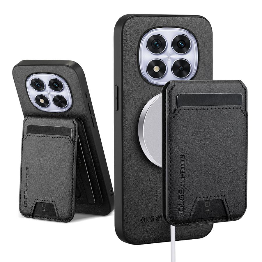 

Чехол-кошелек с держателем для карт для Redmi Note 14 Pro Plus 14 4G 5G Магнитная обложка Кожаный Mag-safe Подставка Накладка Мягкий Противоударный Fundas Redmi Note 14 Pro 5G чёрный