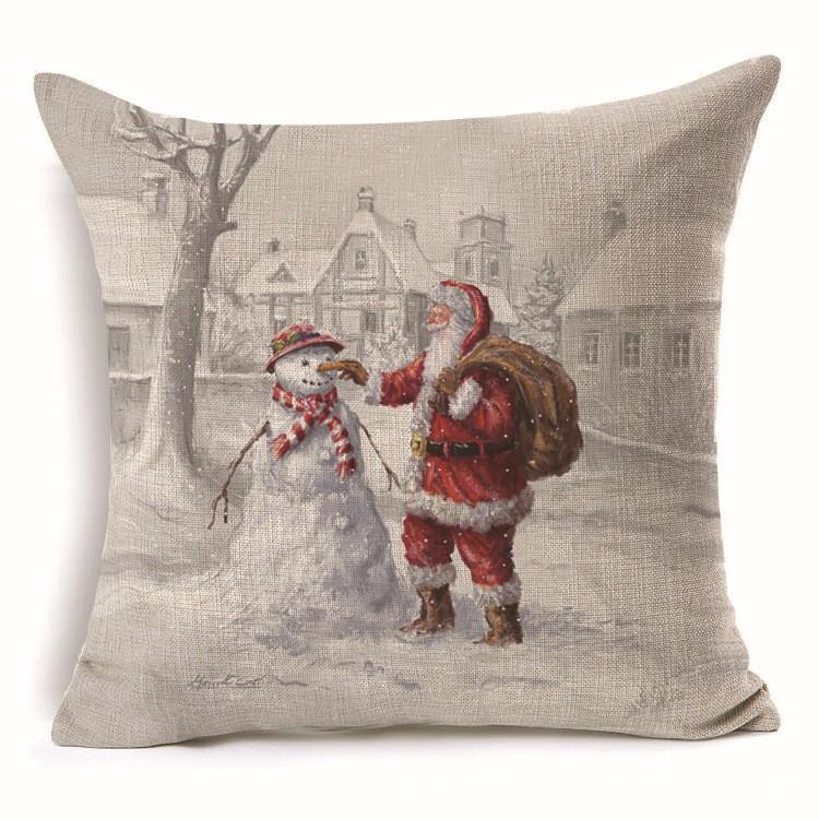 Christmas Pillow, Home Sofa, Linen Cushion Cover, Car Waist Pillow Cover, Children's Pillow Cover