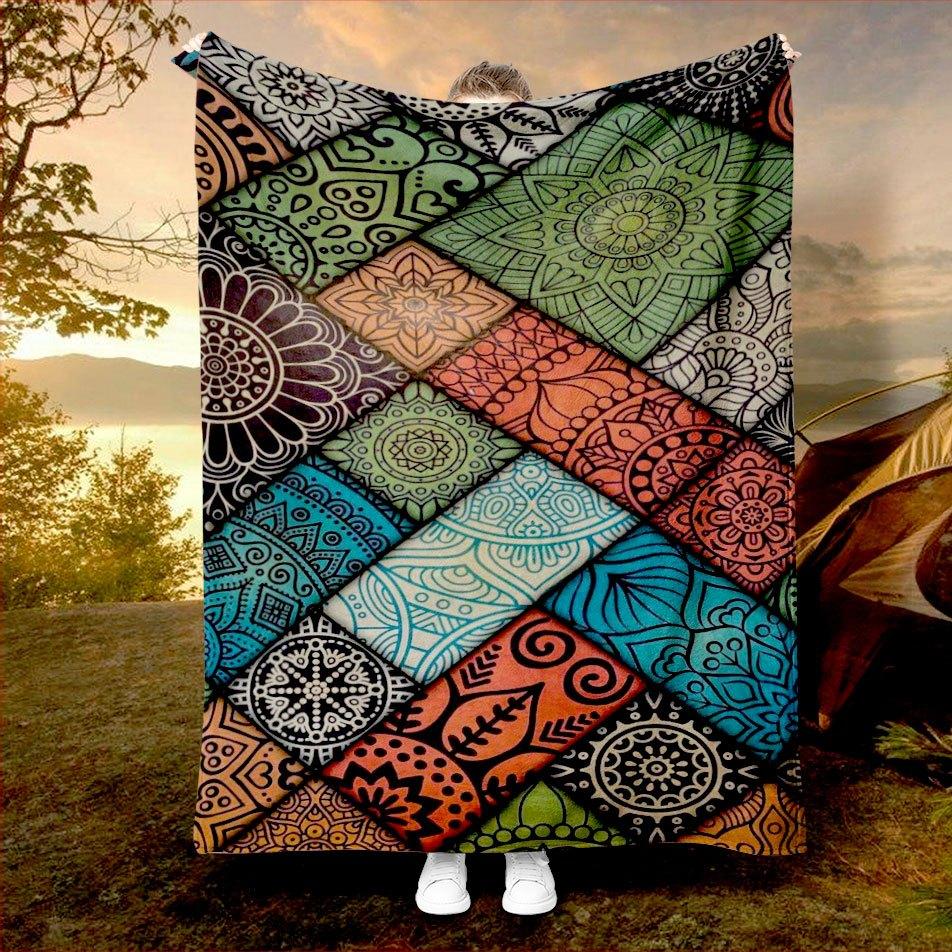 Southern Bohemian Vintage Blanket Reversible Flannel Throw for Rustic Elegance AllSeason Comfort Desert Dream Gift 75x90cm