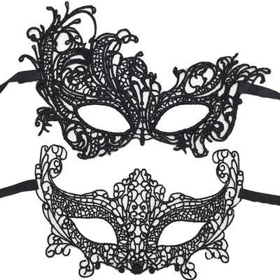 2 szt. Makijaż na Halloween Bal Maska z koronki na pół twarzy