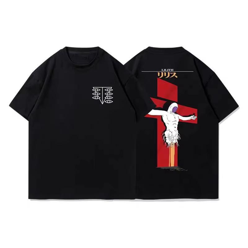 

Japanese Animation Eva Lilith T-shirt Retro Vintage Niche Cotton Loose Short-sleeved Top Graphic Short Sleeve Shirt Unisex S