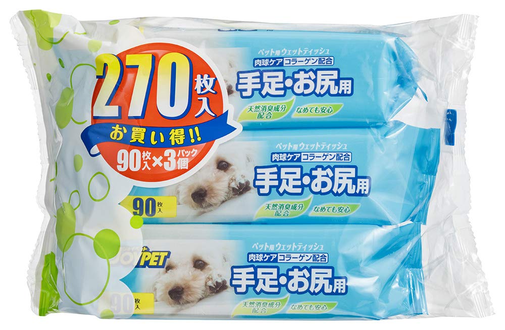 

Влажные салфетки для домашних животных JOYPET Pet для конечностей и ягодиц 90 шт. x 3 шт.