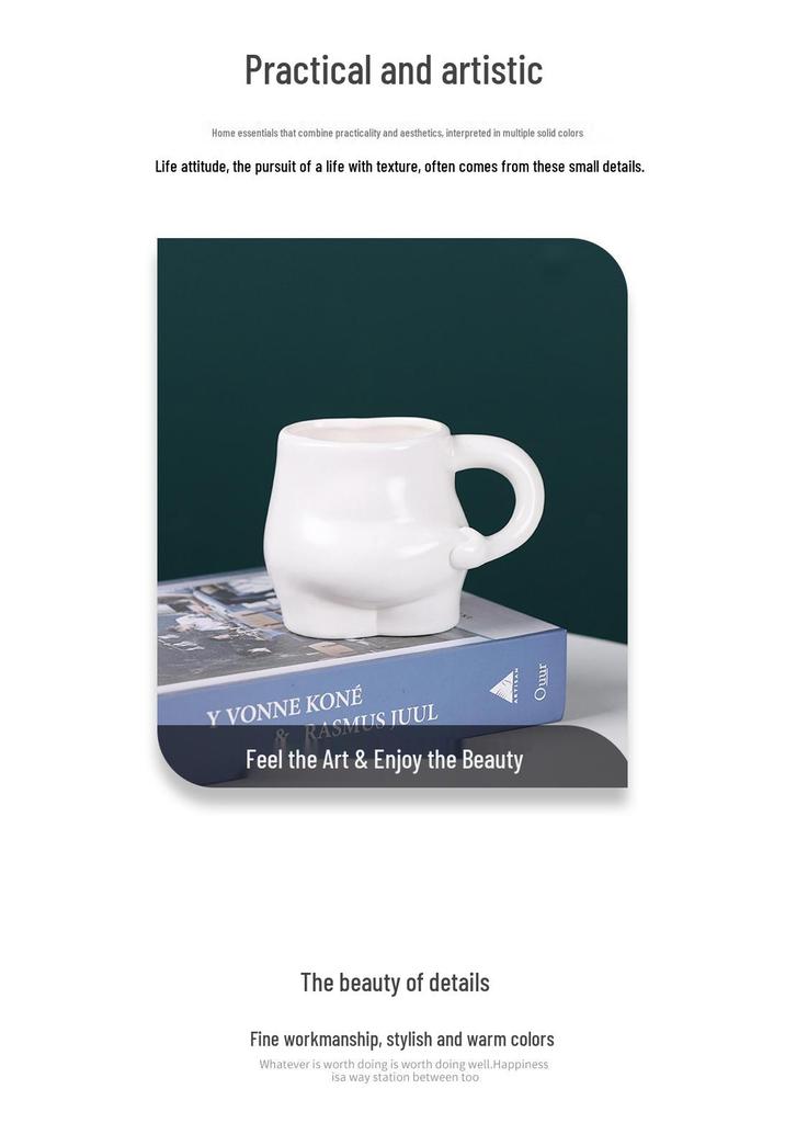 Creative Ceramic Squeeze Belly Coffee Mug