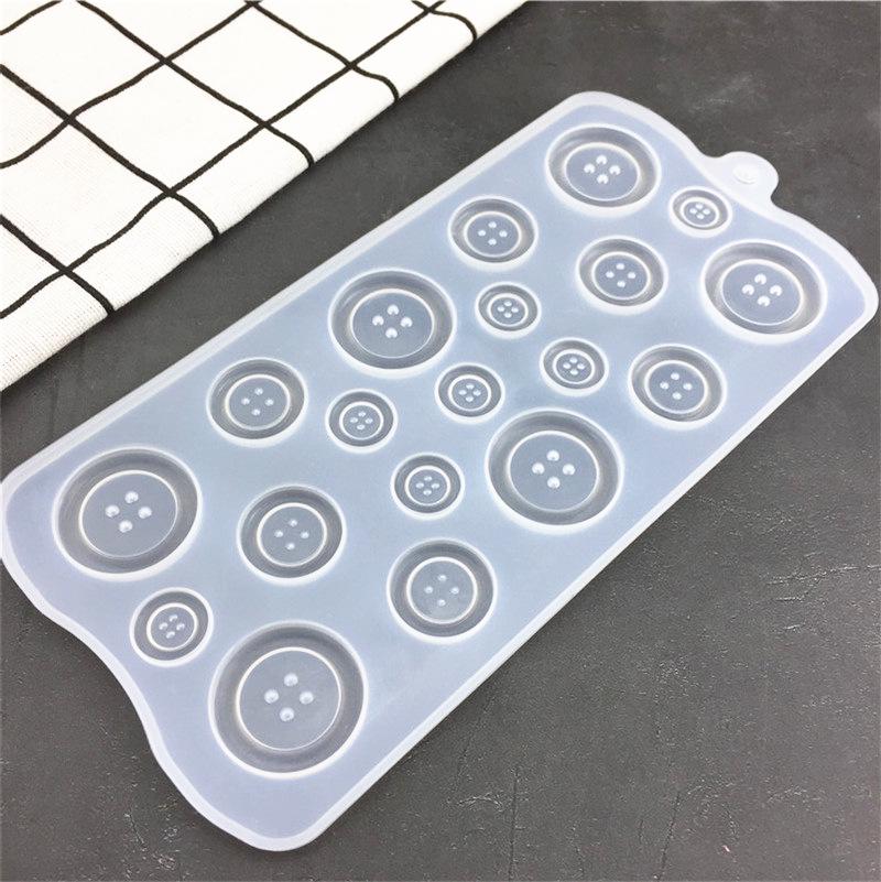 19-Hole White Transparent Button-Shaped Silicone Epoxy Mold
