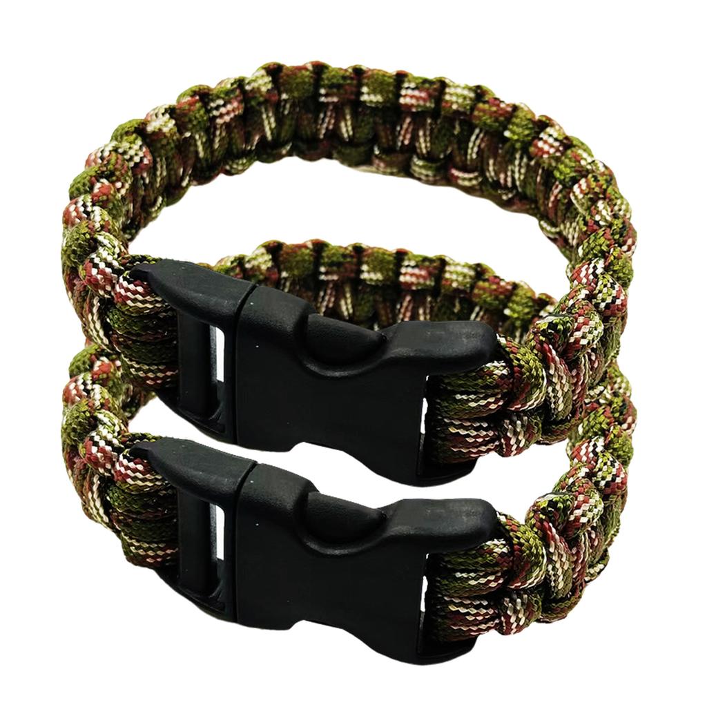 2 Stück Outdoor Taktische Paracord Armbänder Armband Überlebensschnur Seil Geflochtene Armbänder für Camping und Notfälle
