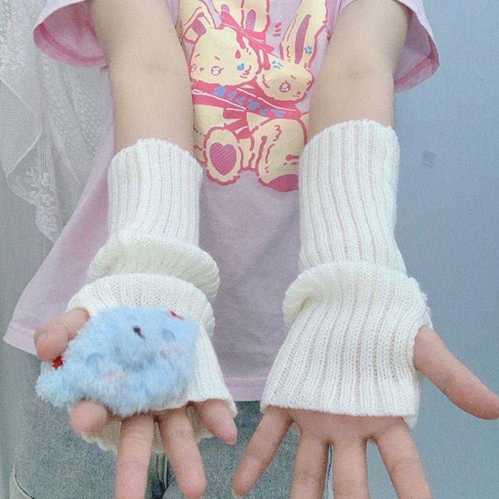 Knitted Arm Warmer Gloves Cold Proof Fingerless Gloves New Warm Arm Sleeve  Autumn Winter