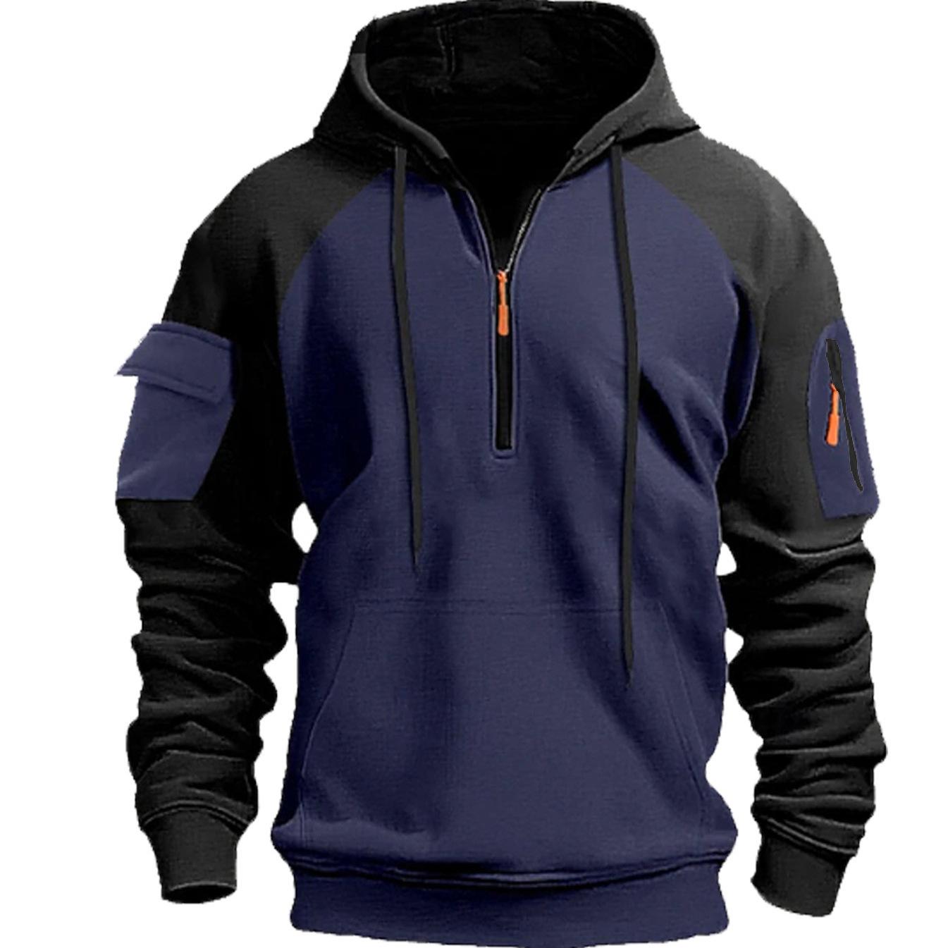 Herren S Kapuzensweatshirt Mit Reißverschlusstaschen Für Herbst Winter Freizeitkleidung XL