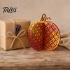Thanksgiving Seasonal Tabletop Decor Wooden Pumpkin Decor, Vintage Striped Hollow Carved Ornament Halloween Tiered Tray Ornaments for Home Party,
