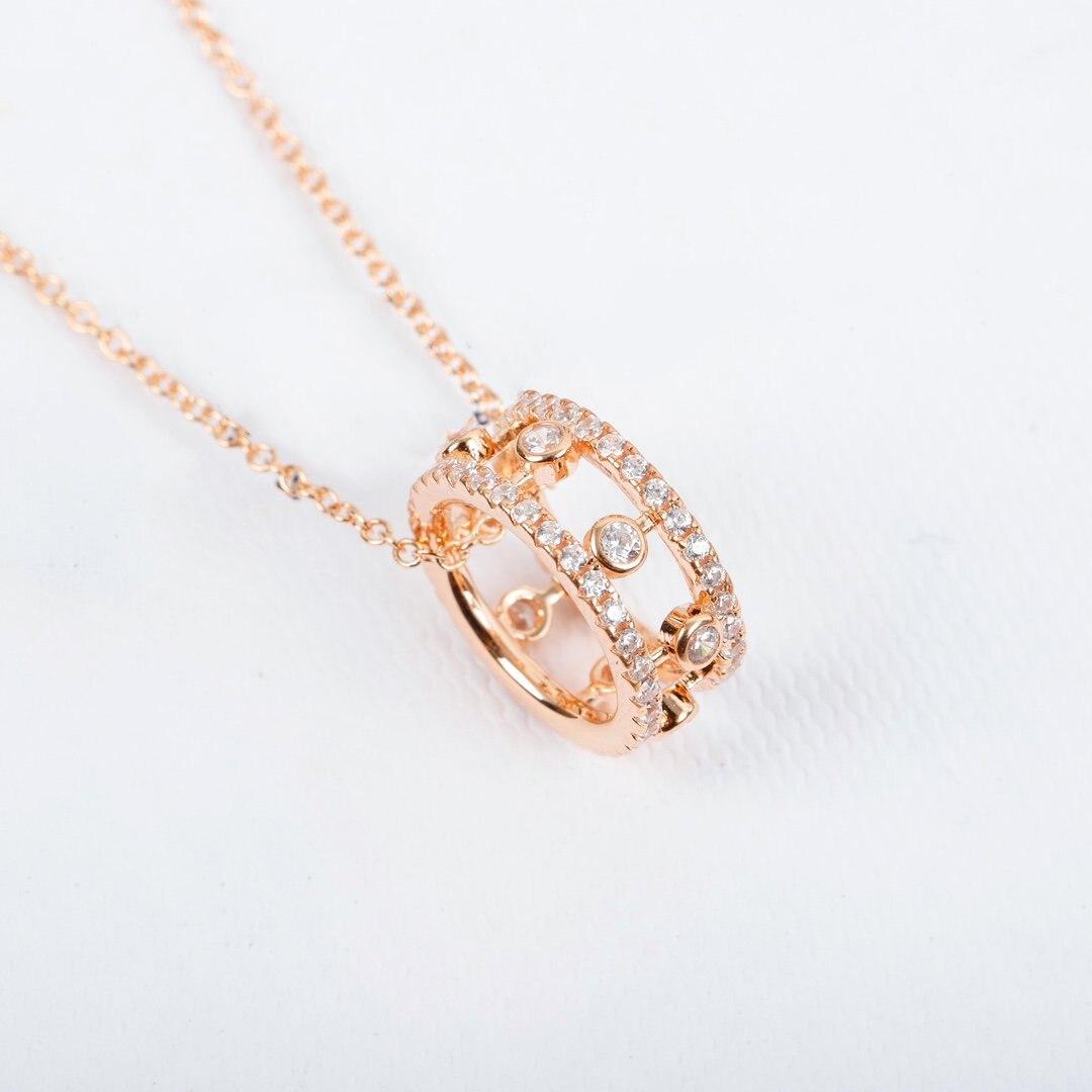 

НОВИНКА IN2023 Новое популярное ожерелье из стерлингового хрусталя с ангелом, двухцветное очаровательное банкетное ожерелье золотой