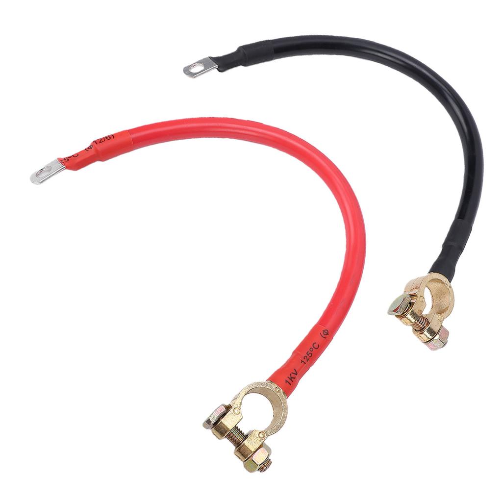 3AWG 28cm Battery Cables with Copper Terminal Clamp 11.02in Battery Power Inverter Cables for Marine Solar Panels Car