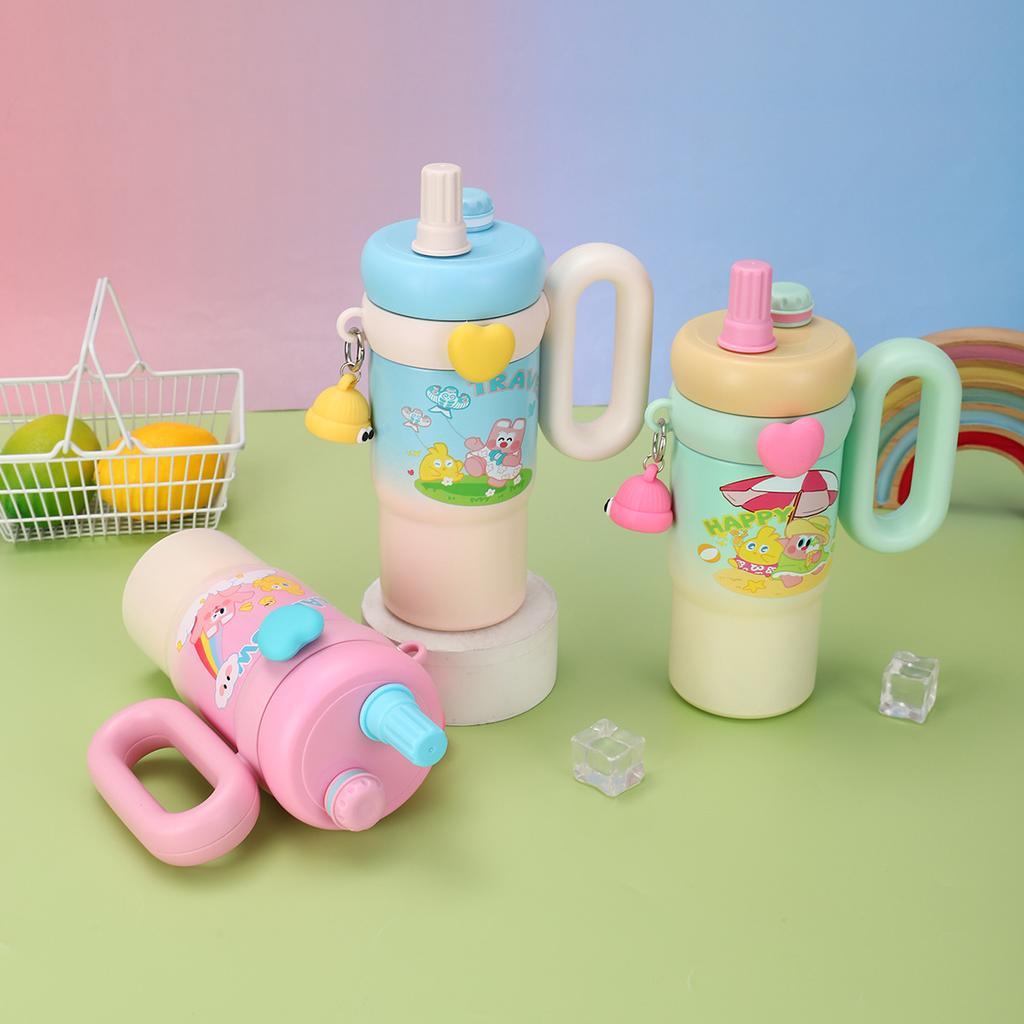 Mengka Rabbit Cartoon Large Capacity Bingba Cup 316 Stainless Steel Thermos Cup High Value Outdoor Portable Straw Water Cup