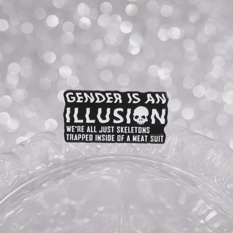 Broșă Punk Craniu Negru cu Design Litere Engleze