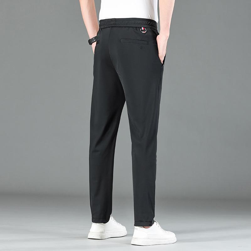 Pantalones casuales rectos sueltos finos de seda de hielo de verano para hombres Pantalones de hombre de secado rápido