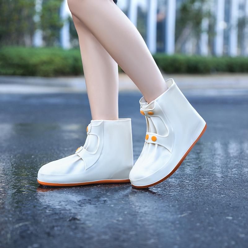 

Водонепроницаемые бахилы средней высоты, водонепроницаемые и нескользящие утолщенные мужские и женские бахилы для дождливой погоды на улице, надеваемые поверх обуви дождевые сапоги S