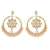 Estele vergoldete traditionelle Chandbali-Ohrringe für Damen mit Perle und Kundan