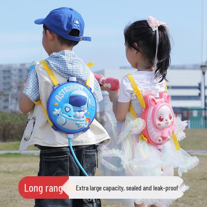 Kids' Cartoon Backpack Water Gun - Pump-Action Beach Play Toy, Perfect Children's Day Gift