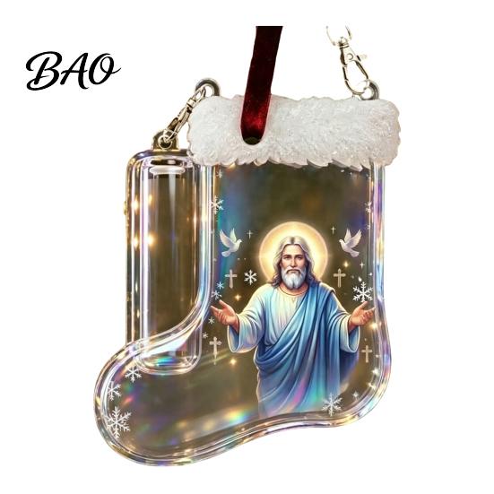 Decorative Money Hanging Tag Christmas Stocking Holder, Clear Cash Gift Clip Ornament for Tree Novelty Decor, Transparent Bill Display Pendant Giving