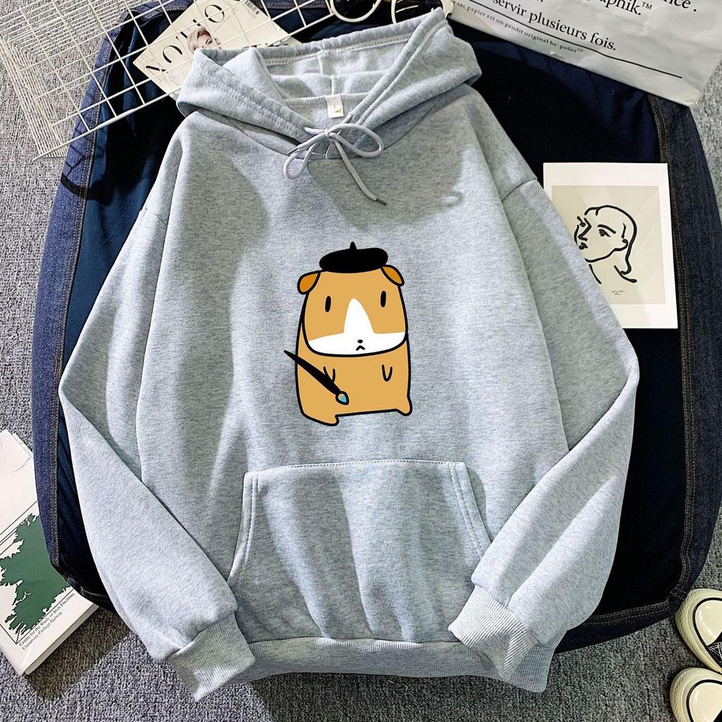 Couple Style Hats for Men and Women, Puppy Print Hooded Sweatshirts, Autumn and Winter Korean Style Trendy Versatile Tops