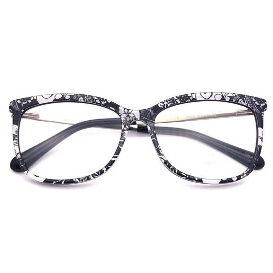 RSINC Unisex Fullrim Lightweight Frame Leather Stich Optical for Men and Women,  (Black-Cart-2)