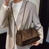 Ladies Gold Zipper Leopard Print Crossbody Bag