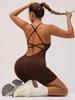Body da Yoga Sexy con Schiena Scoperta e Pantaloni Fitness Solleva Glutei