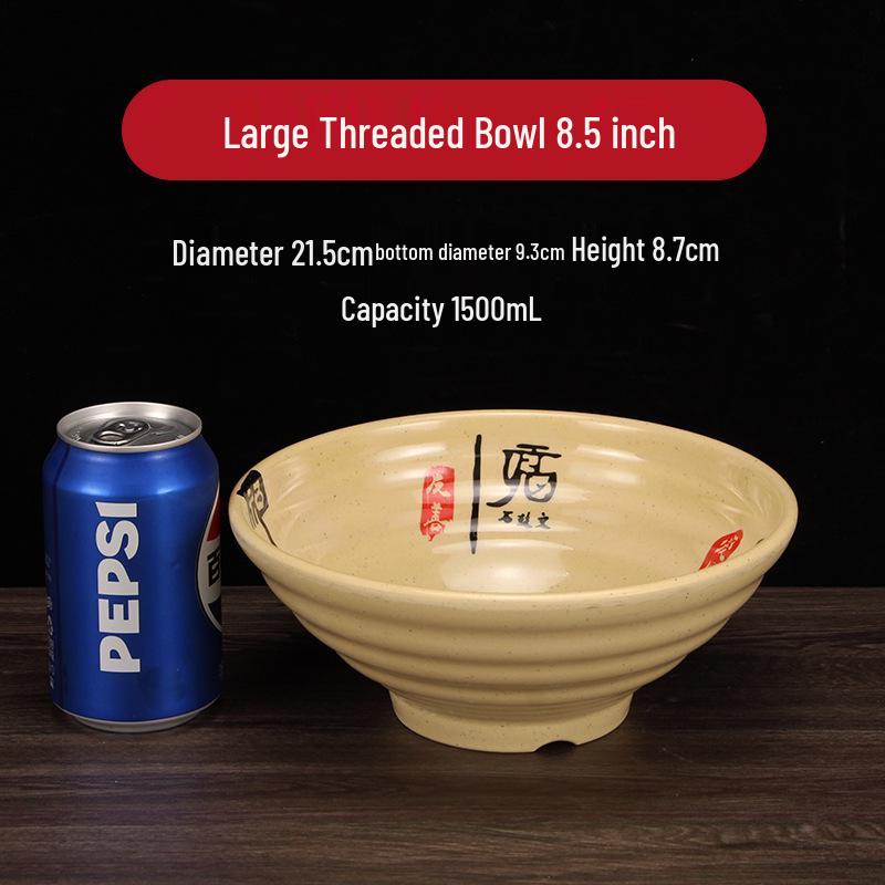 Spicy Hot Ramen Noodle Bowl, Melamine Imitation Porcelain, Special Lo Snail Rice, Beef Flavor