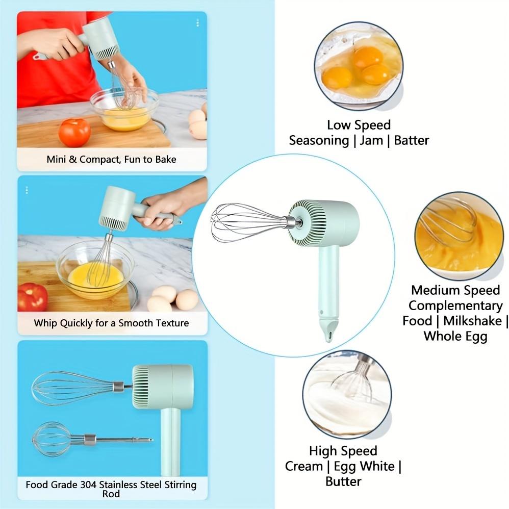 1 Set Multifunctional Electric Garlic Masher & Egg Beater 2-in-1 Set - Rechargeable, Portable, Handheld Mixer & Mini Meat Grinder - USB Charging