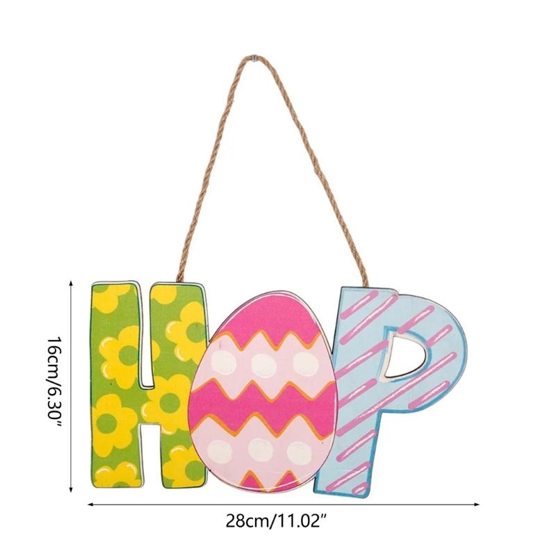 Hanging Sign Happy Easter Porch Welcome Sign for Door Wall Hanging Greetings Pendant Supplies Festival Adorment