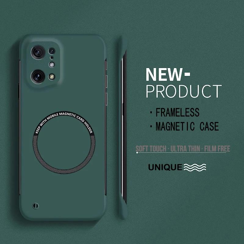 Ultra Thin Frameless Magnetic Hard PC Phone Case For OPPO A96 A76 A36 A78 4G 5G Magnetic Candy Color Shockproof Protect Cover