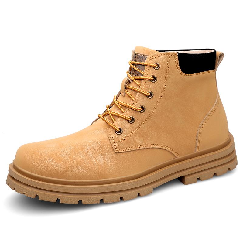 Men Leather Boots Fashion Winter Casual Boots Vintage Handmade Mans Boots Comfortable Men Shoe