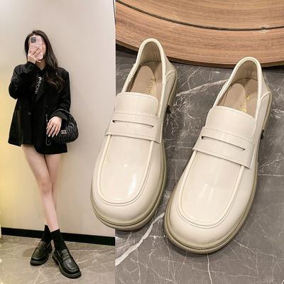 Coarse Heel Platform Loafers Women's 2025 Autumn New British Style Small Leather Shoes Casual Versatile Jk Single Shoes Muffin Shoes