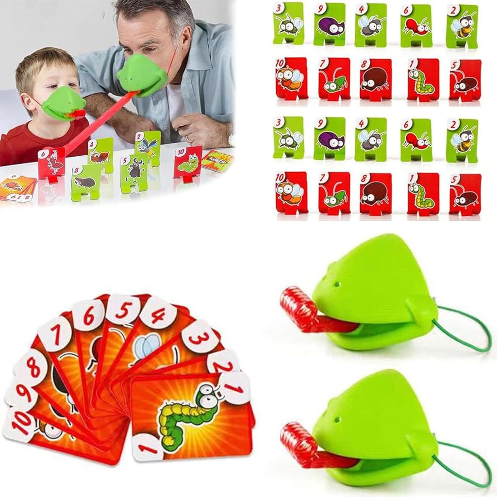 Frog Tongue Game, Frog Tongue Mask Game, Frog Toy Tongues Out Game, Frog Mask with Blow Tongue with Blowing Air, Multiplayer Party Games