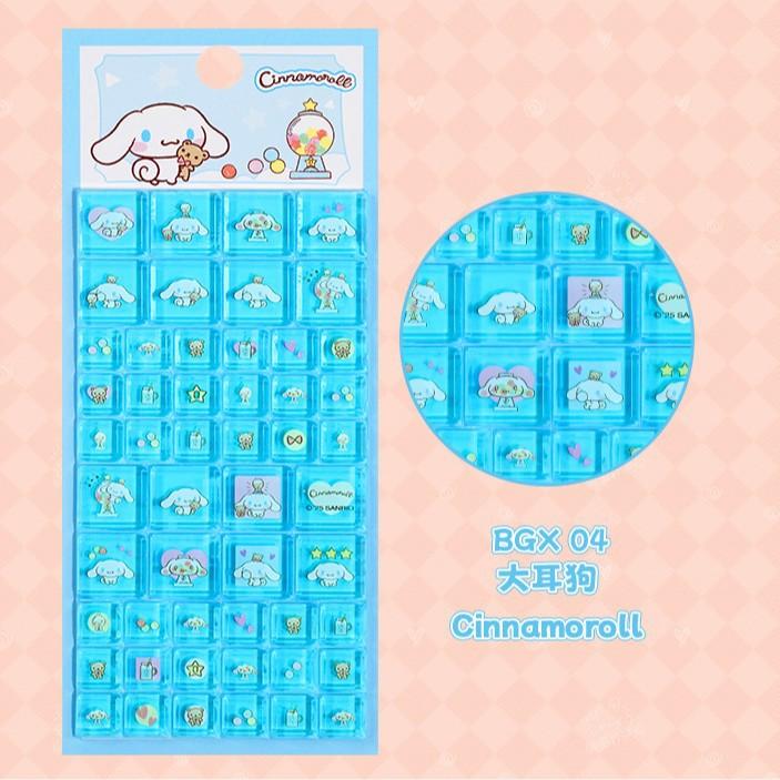 Sanrio Hello Kitty Cartoon 3D Square Stickers Anime Phone Laptop Luggage Decoration Creative DIY Rhinestone Decal Kids Toys Gift