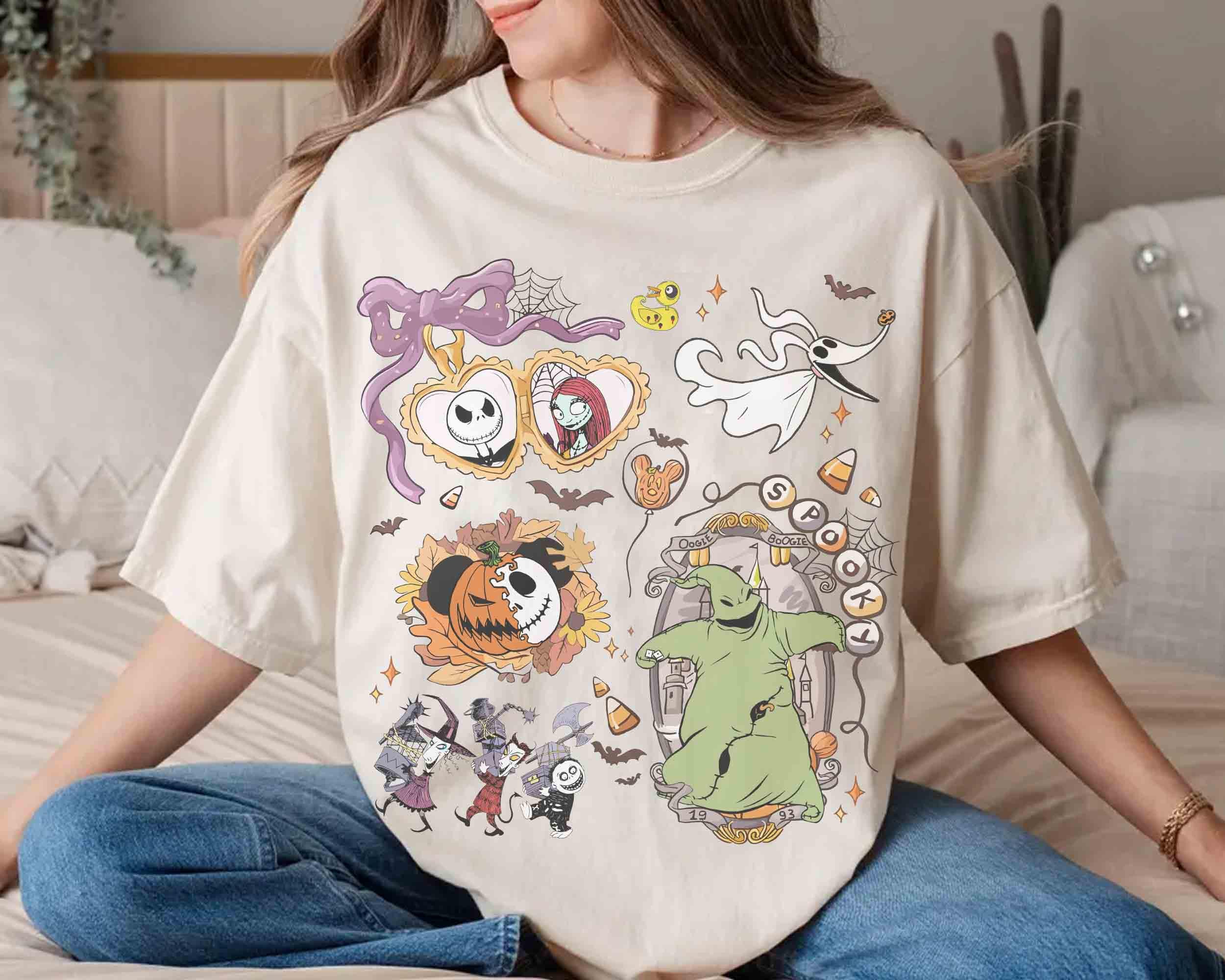 Watercolor Coquette Nightmare Before Christmas Tshirt Jack Skellington  Sally Halloween Tee Oogie Boogie Bash 2025 S