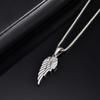 Vintage Silver Color Feather Pendant Necklace for Men Punk Hip Hop Long Chains Half Wing Necklace Stainless Steel Jewelry Gift