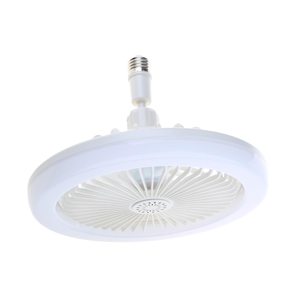 Smart Ceiling Fan 10'' 3-Blade with Remote Control, E27 Converter Base 3 Wind Speed, Dimmable LED Light Kit for Home