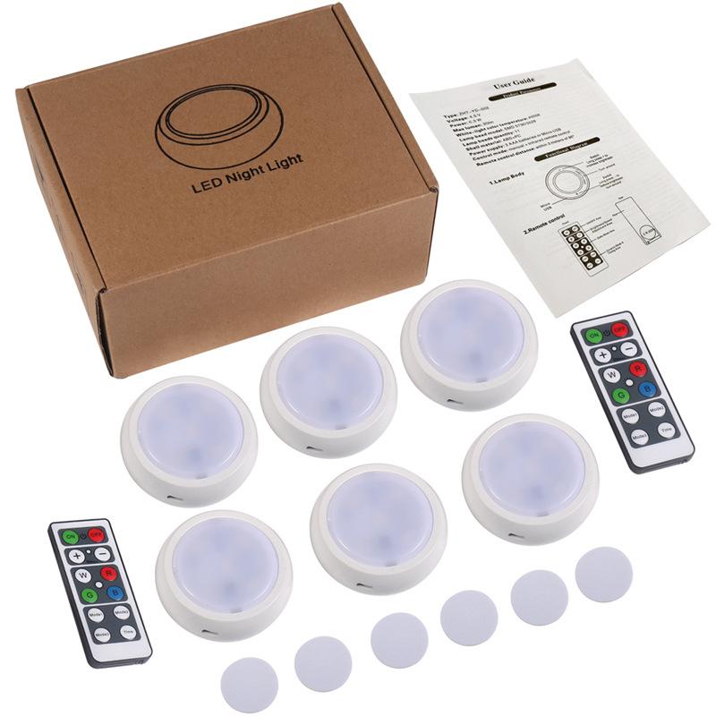 LED Human Body Induction Night Light Rechargeable Battery Model Bedroom Bedside Cabinet Light RGB Remote Control Ambient Light